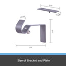 Kenney Fast Fit Pewter Silver Modern/Contemporary Curtain Rod Bracket 5/8 in. L