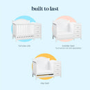 Charlie 4-in-1 Convertible Mini Crib-Changer - White