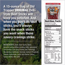 Old Trapper Deli Sticks Original Beef Deli Sticks 15 oz Bagged