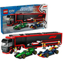 LEGO® City F1® Truck with RB20 & AMR24 F1® Cars – 60445