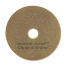 Scotch-Brite Clean And Shine Pad, 17" Diameter, Yellow/Gold, 5/Carton - MMM09544