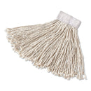 Rubbermaid Super Stitch Cotton Looped End Wet Mop Head, Large, 1" White Headband - RCPD113