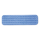 Rubbermaid Microfiber Wet Room Pad, Split Nylon/Polyester Blend, 18", Blue, 12/Carton - RCPQ41000BLU
