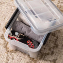 IRIS WeatherPro 6.5 qt Black/Clear Storage Box 6.50 in. H X 8.50 in. W X 11.50 in. D Stackable, Pack of 6
