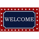 Rockport Premium Americana 18 in. W X 28 in. L Multi-Color Welcome with Star Border Coir Door Mat