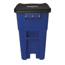 Rubbermaid Brute Rollout Container, Square, Plastic, 50 Gal, Blue - RCP9W27BLU