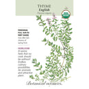 Thyme, English (Organic) Botanical Interests Seeds
