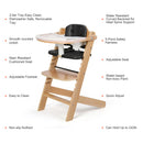 Wooden High Chair for Babies & Toddlers - Black