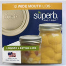 Superb Wide Mouth Canning Lid 12 pk, Pack of 24