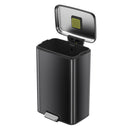 EKO Maxwell 13.2 gal Gray Stainless Steel Step Pedal Trash Can