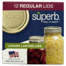 Superb Regular Mouth Canning Lid 12 pk, Pack of 24