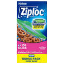 Ziploc Grip 'n Seal Technology Clear Snack Bag 108 pk, Pack of 12