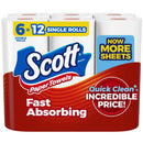 Scott Paper Towels 108 sheet 1 ply 6 pk