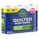 Quilted Northern Toilet Paper 9 Rolls 255 sheet 242.25 sq ft, Pack of 4
