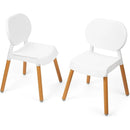 Set of 2 Toddler's Activity Chairs with Non-Slip feet - White