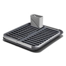 OXO Good Grips 15 in. L X 16 in. W X 2 in. H Black/Gray Aluminum/Plastic Dish Rack