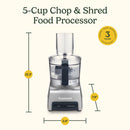 Cuisinart Brushed Nickel Silver 5 cups Food Processor 250 W