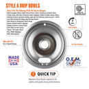 Range Kleen Steel Drip Bowls