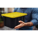 Ramtuff 2 gal Black/Yellow Storage Tote Stackable, Pack of 12