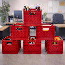 Organize-it Red Miniature Storage Bin 5.5 in. H X 6.5 in. W X 6.5 in. D Stackable, Pack of 8