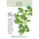 Parsley, Flat Leaf (Organic, Heirloom) Botanical Interests Seeds