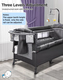 Baby Bassinet Bedside Crib - Grey