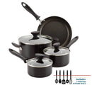 Nonstick Aluminum Cookware Set with Prestige Tools - Black