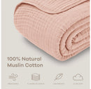 Muslin Cotton Blanket for Adults Extra Large 50" x 60" - Blush