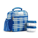 Insulated Lunch Tote with Meal Prep Containers - Plaid