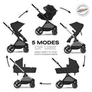 Eos 5-in-1 Travel System Stroller + Lightweight Aton G Infant Car Seat - Moon Black