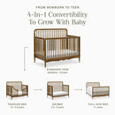 4-in-1 Convertible Spindle Crib - Natural Walnut