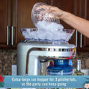 Key West Frozen Concoction Maker Ice Shaver and Crusher Blue/Silver: 64oz Capacity, 450W, Dishwasher-Safe Parts
