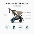 E-Gazelle S Convertible Full-Size Stroller - Almond Beige/Black