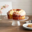 Ribbed Large Glass Cake Stand