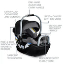 Willow SC Infant Car Seat - Rear Facing Car Seat with Alpine Base - Pindot Onyx