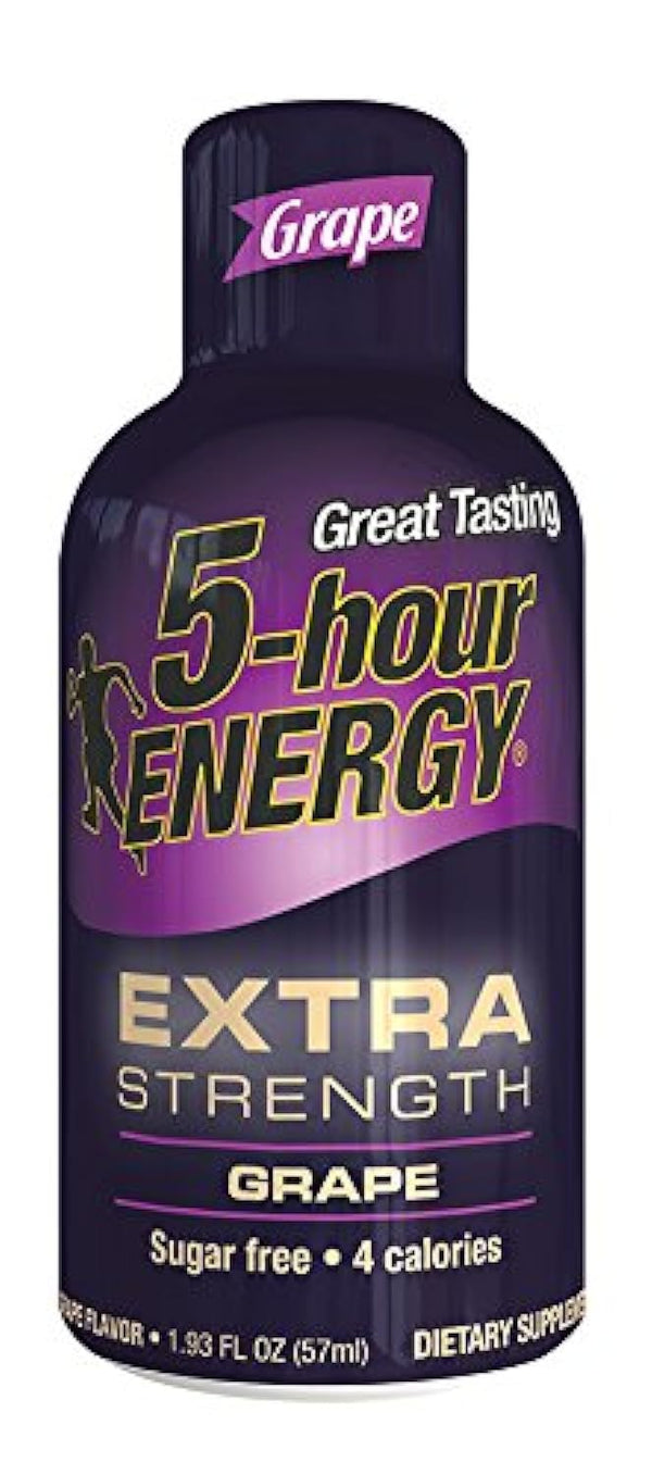 5 Hour Energy Drink Shot, Extra Strength Grape, 1.93 Fl Oz (Pack Of 6)
