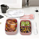 All-in-One Stackable Lunch Box Container - Blush Marble