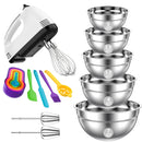 Electric Hand Mixer with 5 PCS Mixing Bowls Set