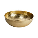Round Hammered Metal Bowl - Gold Finish