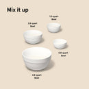 4pc Stoneware Mixing Bowl Set - Cream