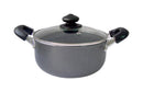 Bene Casa Aluminum Dutch Oven with Glass Lid 3.06 qt Black
