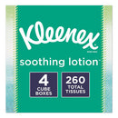 Kleenex Lotion Facial Tissue, 65 Sheets/Box, 4 Boxes/1 Pack