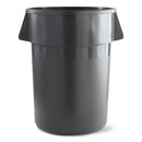 Boardwalk Round Waste Receptacle, Lldpe, 32 Gal, Gray - BWK32GLWRGRA