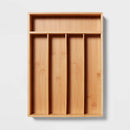 Bamboo 5 Compartment Flatware Drawer Organizer Brown