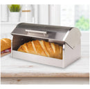 Stainless Steel Breadbox with Tempered Glass Roll Top Lid