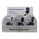 Rabbit Black Rubber/Stainless Steel Wine and Champagne Sealer, Pack of 12