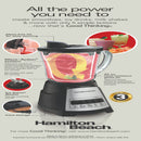 Hamilton Beach Power Elite Black Metal/Plastic Blender 40 oz 12 speed