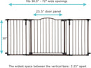 Deluxe Décor Safety Gate: Extra Wide Baby Gate - Adjustable 38.3 to 72 Inches Wide - 30 Inches Tall - Matte Bronze