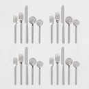 20pc Squared Straight Flatware Set Stainless Steel