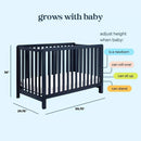 Colby 4-in-1 Low-profile Convertible Crib - Navy